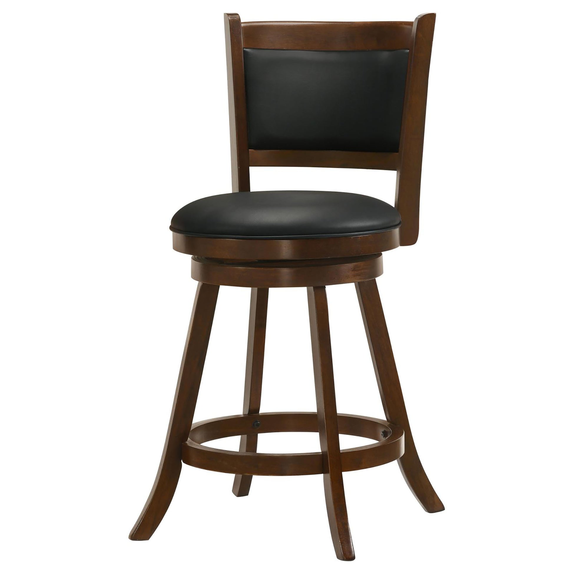 Chestnut And Black Wooden Swivel Stool Set Of 2 Solid Black Brown Brown Dining Room Spot Clean Transitional Bar Stools Rubberwood Solid Back Foam Wood Fabric