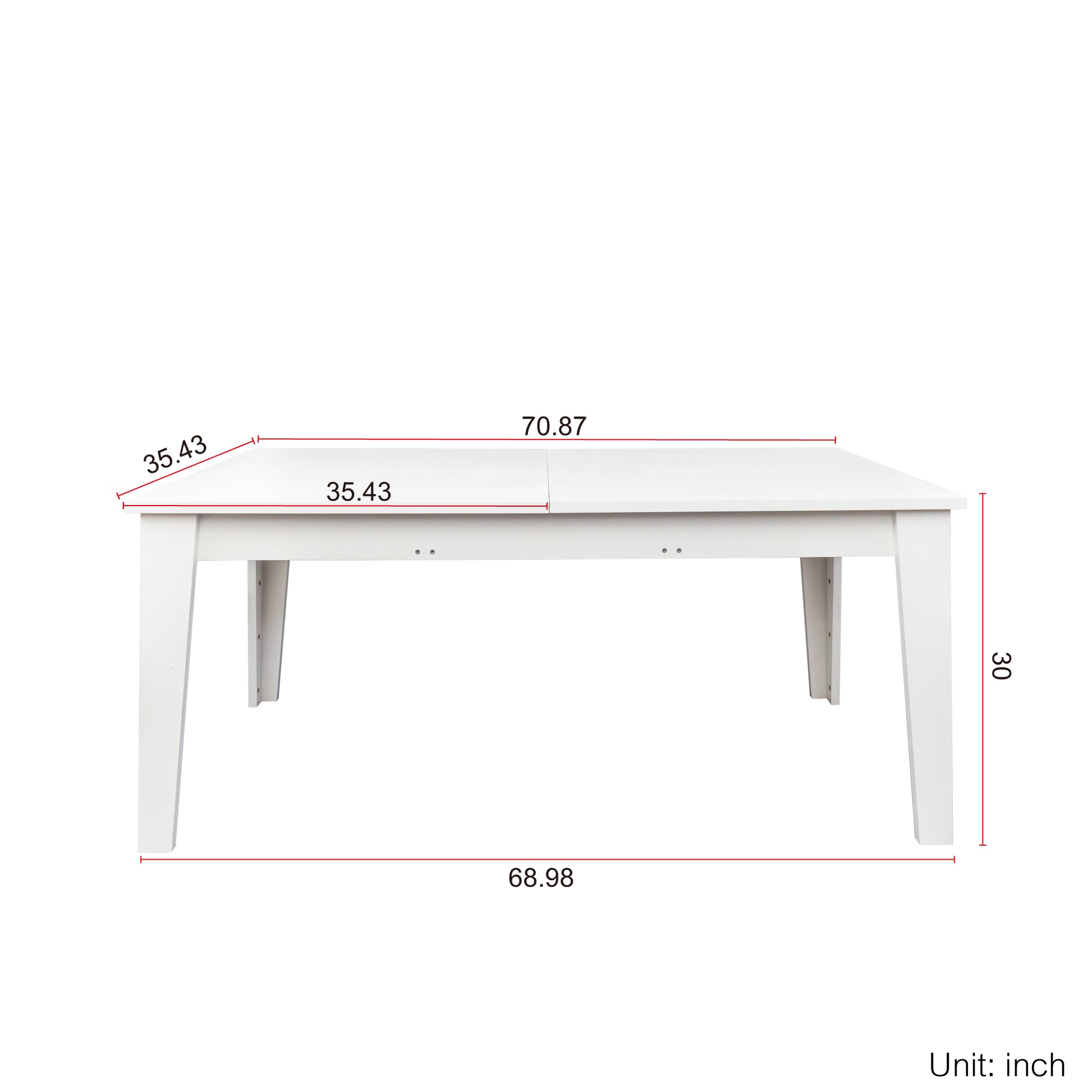 Dining Table106.3 In Large Extendable Kitchen Table White Mdf