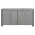 Designed Storage Cabinet Sideboard With 4 Doorsadjustable Shelves, Suitable For Living Rooms, Entrance And Study Rooms. 1 2 Shelves Gray Mdf Acacia