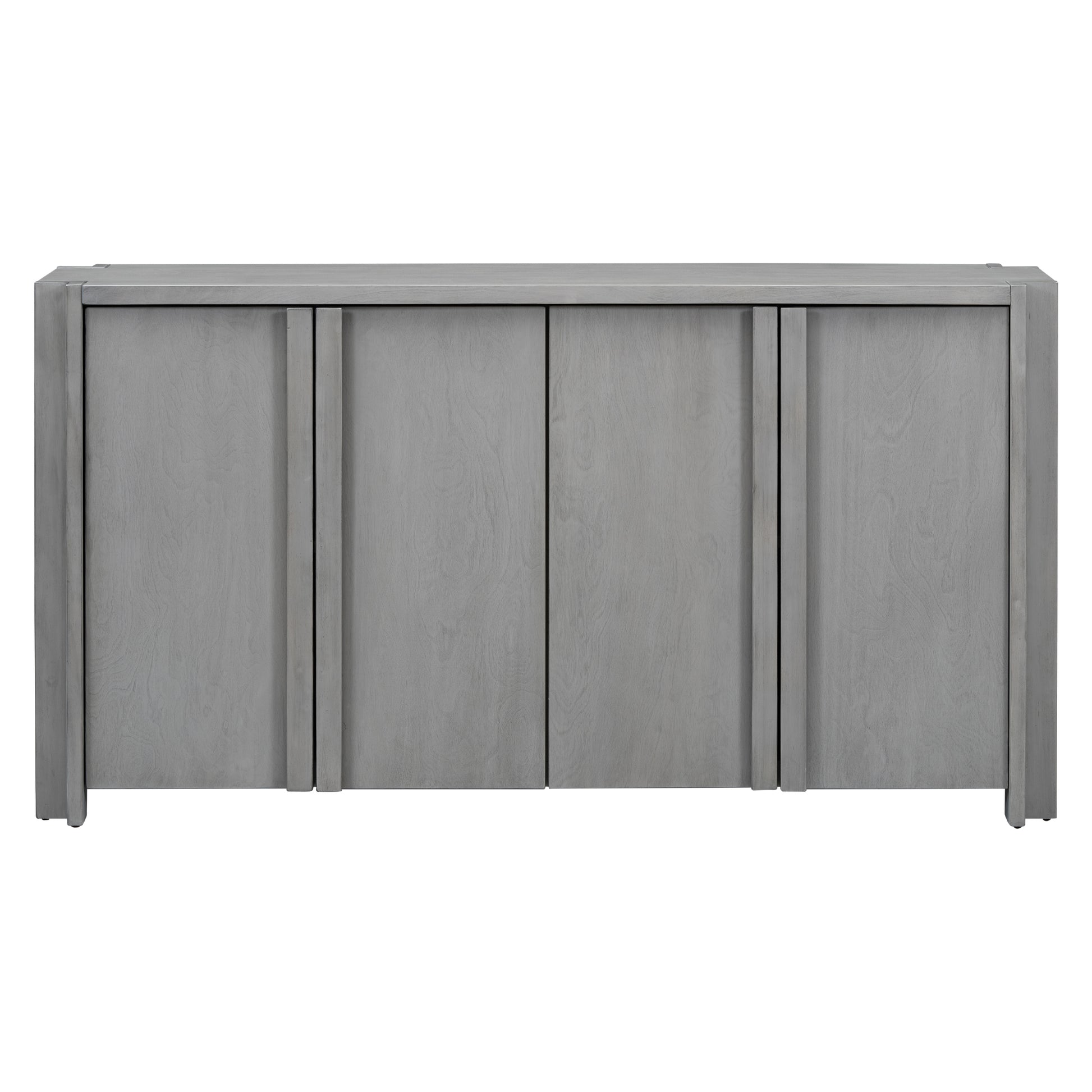 Designed Storage Cabinet Sideboard With 4 Doorsadjustable Shelves, Suitable For Living Rooms, Entrance And Study Rooms. 1 2 Shelves Gray Mdf Acacia