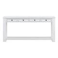 Console Table Sofa Table With Storage Drawers And Bottom Shelf For Entryway Hallway Antique White Antique White Solid Wood