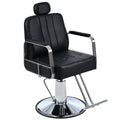 Premium Reclining Barber Chair Salon Chair For Hair Stylist With Heavy Duty Hydraulic Pump, 360 Rotation, Tattoo Chair Shampoo Beauty Salon Equipment, Max Load Weight 400 Lbs, Black Black Pu Classic,Modern Metal