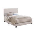 Ivory Twin Bed With Trim Box Spring Required Twin Ivory Wood Bedroom Transitional Panel Foam Upholstered