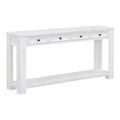 Console Table Sofa Table With Storage Drawers And Bottom Shelf For Entryway Hallway Antique White Antique White Solid Wood