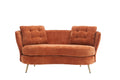 Polyester Fiber Loveseat Sofa Chair Upholstered Couch With Golden Metal Legs Club Two Seat Sofa For Living Reading Room Bedroom Apartment Small Space Dorm,Orange. Orange Polyester Wood Primary