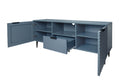 Tv Stand With Solid Ion Feet, Tv Console Table For Living Room, Bedroom Blue Particle Board