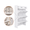 Pvc Surface Shaker Shape Door Shoe Rack 3 Doors