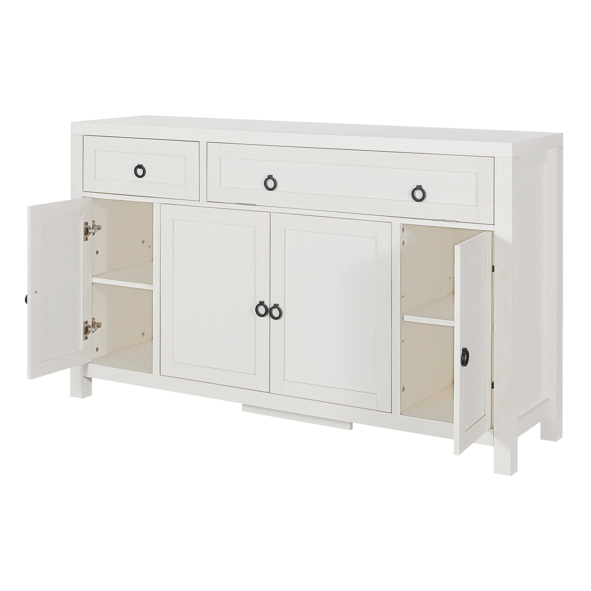 Retro Style Large Storage Space Sideboard With Flip Door And 1 Drawer, 4 Height Adjustable Cabinets, Suitable For Kitchen, Dining Room, Living Room Antique White Antique White Particle Board