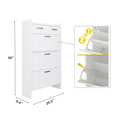 Pvc Surface Shaker Shape Door Shoe Rack 3 Doors