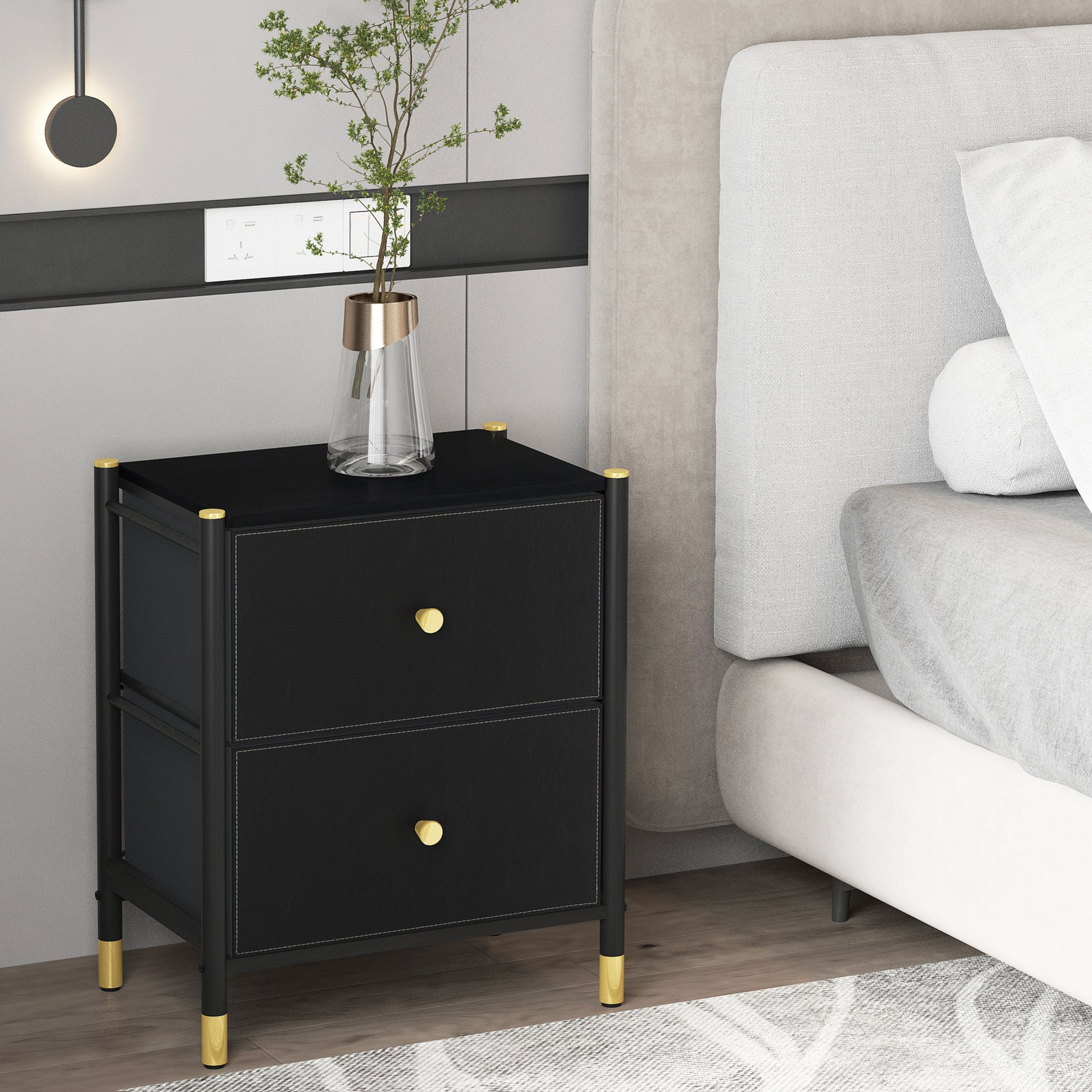 Drawer Dresser Cabinet,2 Drawer Nightstands For Bedroom Small Bedside Drawer Dresser Cabinet,2 Drawer Nightstands For Bedroom Small Bedside