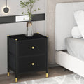 Drawer Dresser Cabinet,2 Drawer Nightstands For Bedroom Small Bedside Dresser With Pu Leather Front Bins Stylish End Table And Night Stand Furniture Perfect For Closet, Bedroom,Color:Black 1 2 Drawers Black Primary Living Space Drawers Included Luxury