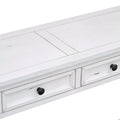 Console Table Sofa Table With Storage Drawers And Bottom Shelf For Entryway Hallway Antique White Antique White Solid Wood