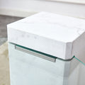 A Modern, Fashionable, And Durable Marble Textured Mdf Coffee Table With A Side Table. Match With Multiple Scenes. Suitable For Living Room And Bedroom. White Mdf Glass