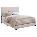 Ivory Queen Bed With Trim Box Spring Required Queen Ivory Wood Bedroom Transitional Panel Foam Upholstered