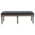 Chacoal Grey Upholstered Bench Brown Gray Primary Living Space Wipe Clean Rectangular Transitional Mahogany Wood