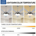 72 In Integrated Led Brushed Nickel Smart Ceiling Fan With Remote Control Brushed Nickel Plywood Metal