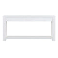 Console Table Sofa Table With Storage Drawers And Bottom Shelf For Entryway Hallway Antique White Antique White Solid Wood