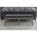 Chacoal Grey Upholstered Bench Brown Gray Primary Living Space Wipe Clean Rectangular Transitional Mahogany Wood