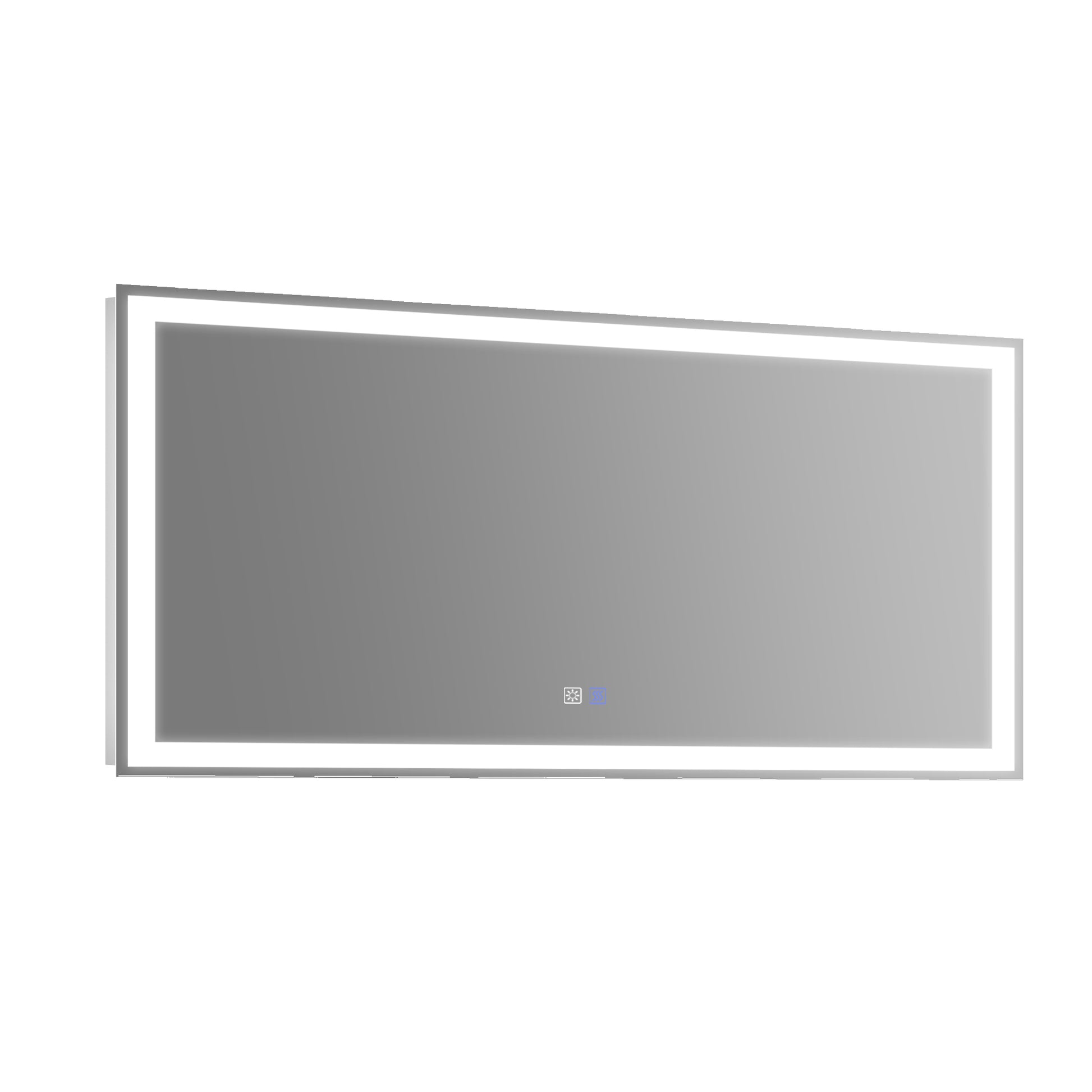 Led Bathroom Vanity Mirror With Light,55*30 Inch, Anti Fog, Dimmable,Color Temper 5000K,Backlit Front Lit,Both Vertical And Horizontal Wall Mounted Vanity Mirror 55X30 White Aluminium