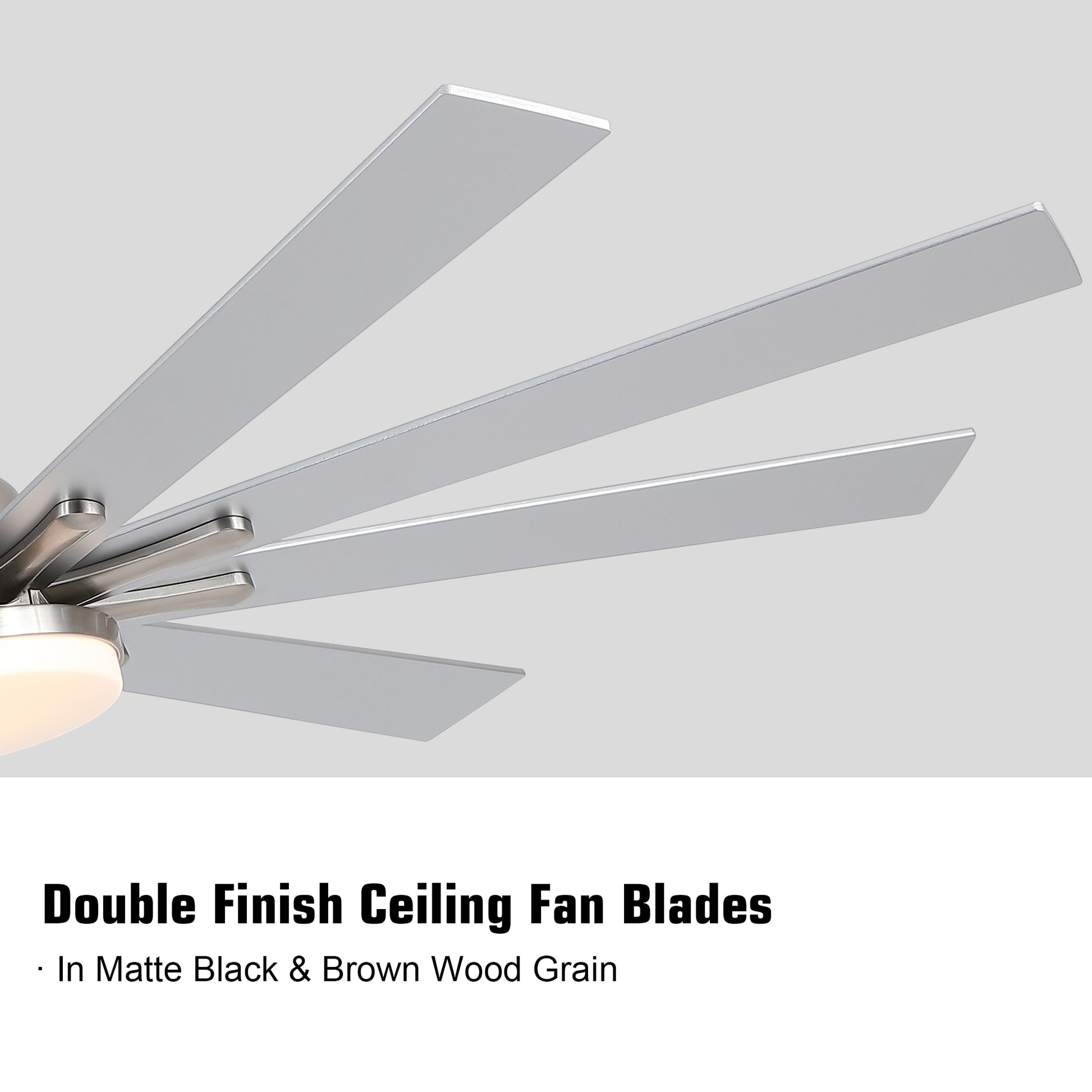 72 In Integrated Led Brushed Nickel Smart Ceiling Fan With Remote Control Brushed Nickel Plywood Metal