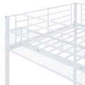Twin Size Metal Loft Bed With Upper Grid Storage Shelf And Lateral Storage Ladder, White White Mdf Metal