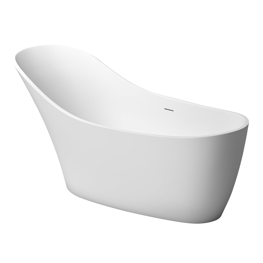 1700mm Solid Surface Bathtub Matte White Color