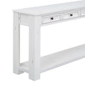 Console Table Sofa Table With Storage Drawers And Bottom Shelf For Entryway Hallway Antique White Antique White Solid Wood