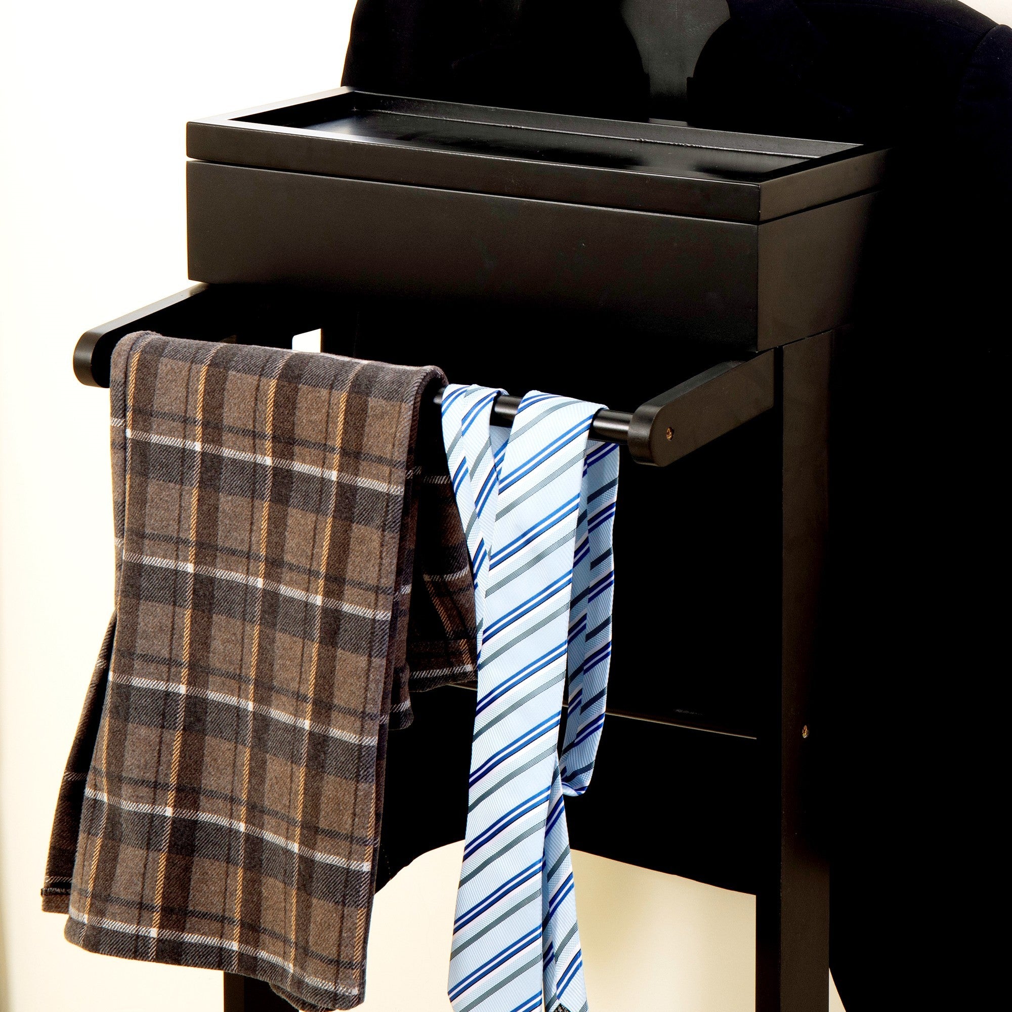 Floor standing suit hanger, multifunctional clothes black-mdf