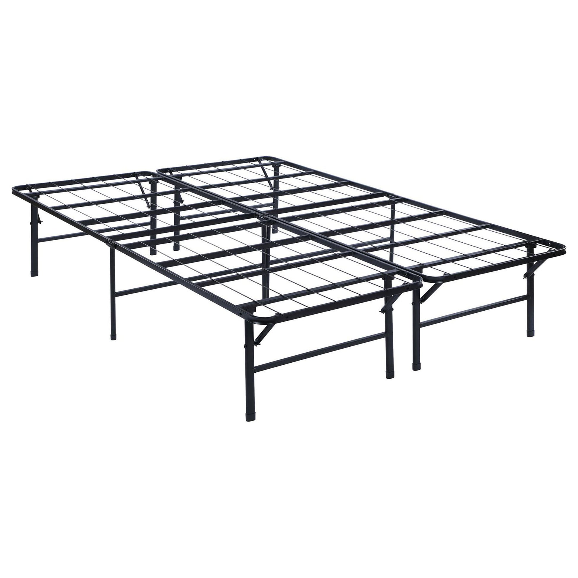 Black Full Platform Bed Full Black Metal Bedroom Contemporary,Modern Adjustable Bedbase Steel