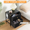 Drawer Dresser Cabinet,2 Drawer Nightstands For Bedroom Small Bedside Dresser With Pu Leather Front Bins Stylish End Table And Night Stand Furniture Perfect For Closet, Bedroom,Color:Black 1 2 Drawers Black Primary Living Space Drawers Included Luxury