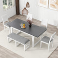 Modern 78Inch 6 Piece Extendable Dining Table Set, 4 Upholstered Dining Chairs And Dining Bench, 18