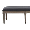 Chacoal Grey Upholstered Bench Brown Gray Primary Living Space Wipe Clean Rectangular Transitional Mahogany Wood