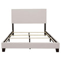Ivory Queen Bed With Trim Box Spring Required Queen Ivory Wood Bedroom Transitional Panel Foam Upholstered