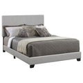 Grey Full Panel Bed Box Spring Required Full Grey Wood Bedroom Transitional Kids Foam Faux Leather Upholstered