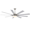 72 In Integrated Led Brushed Nickel Smart Ceiling Fan With Remote Control Brushed Nickel Plywood Metal