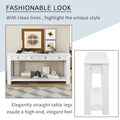 Console Table Sofa Table With Storage Drawers And Bottom Shelf For Entryway Hallway Antique White Antique White Solid Wood