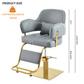 Elegant Barber Chair,Salon Chair for Hair Stylis,with gray pu-modern-metal
