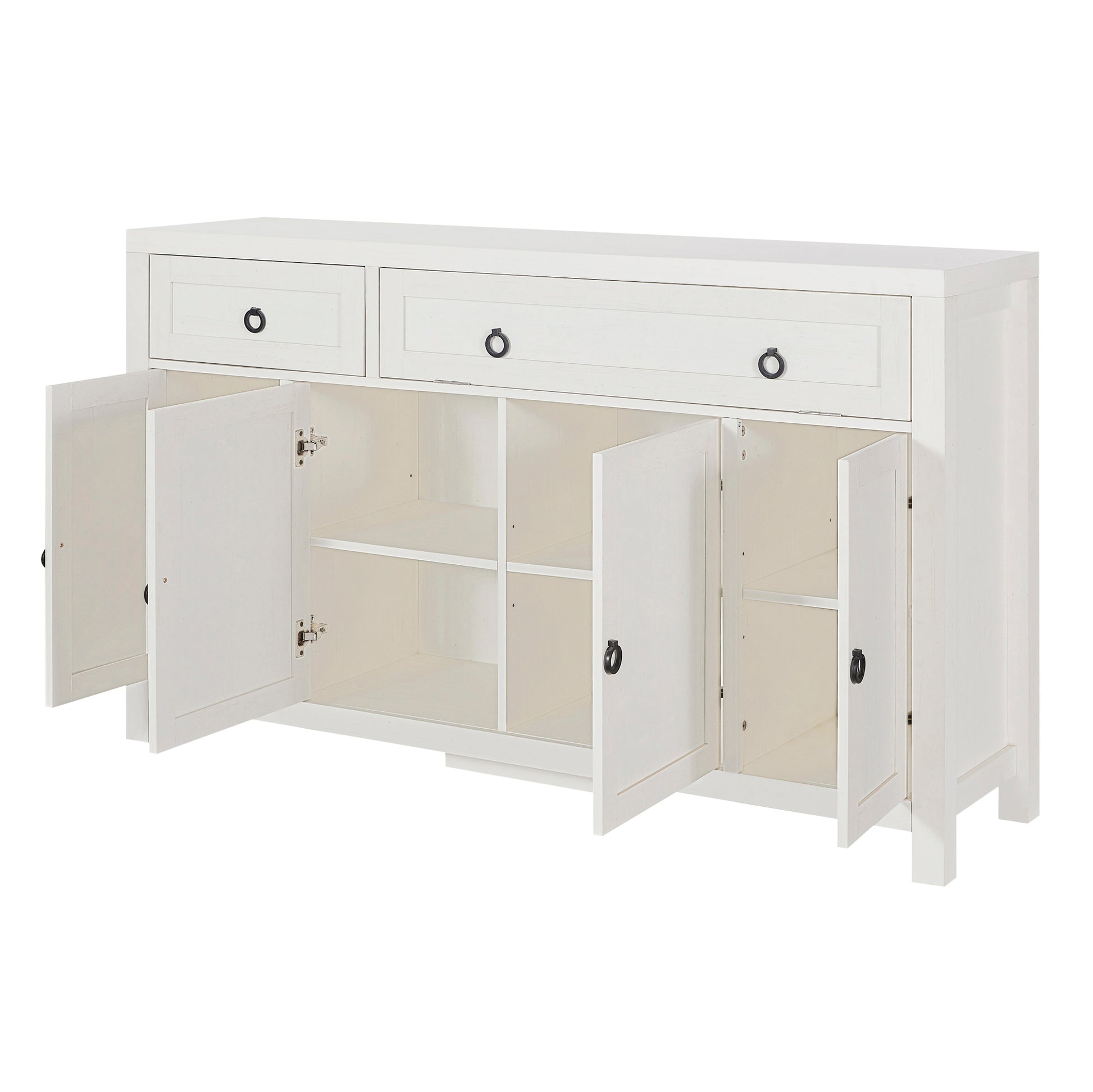 Retro Style Large Storage Space Sideboard With Flip Door And 1 Drawer, 4 Height Adjustable Cabinets, Suitable For Kitchen, Dining Room, Living Room Antique White Antique White Particle Board