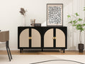 4 Door Cabinet, Suitable For Bedroom, Living Room, Study Black Mdf