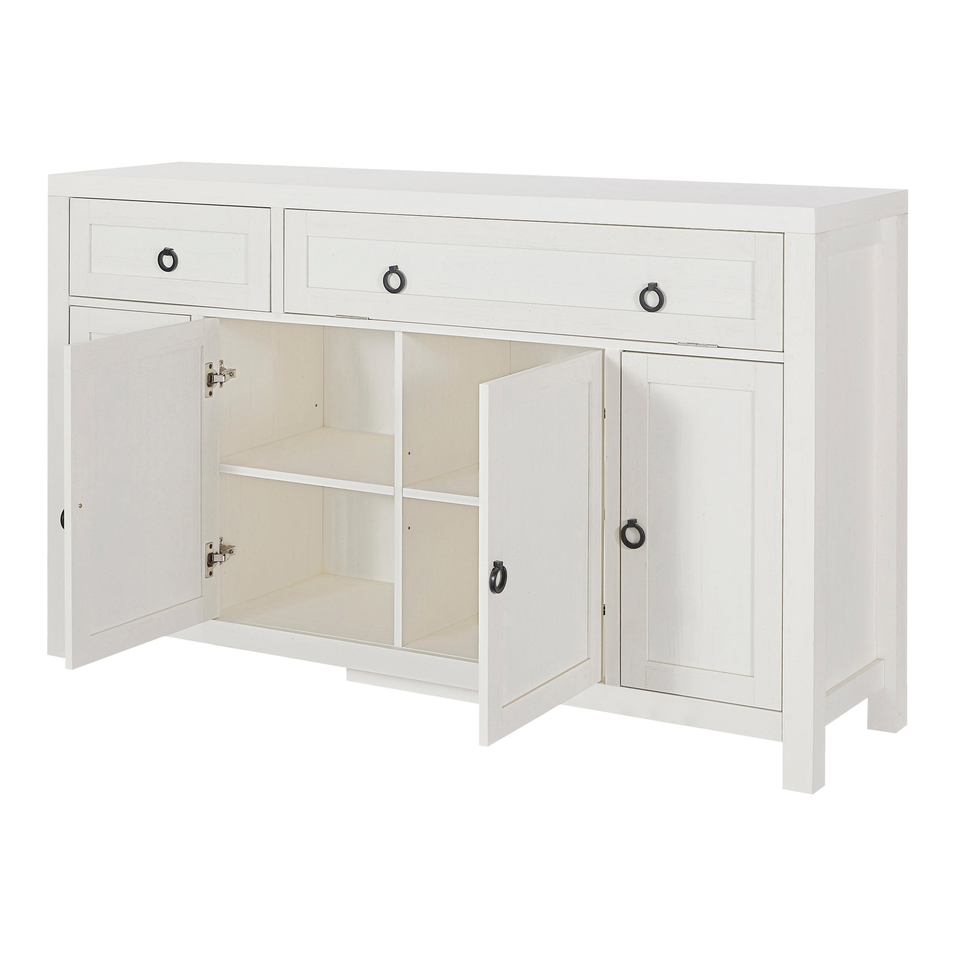 Retro Style Large Storage Space Sideboard With Flip Door And 1 Drawer, 4 Height Adjustable Cabinets, Suitable For Kitchen, Dining Room, Living Room Antique White Antique White Particle Board