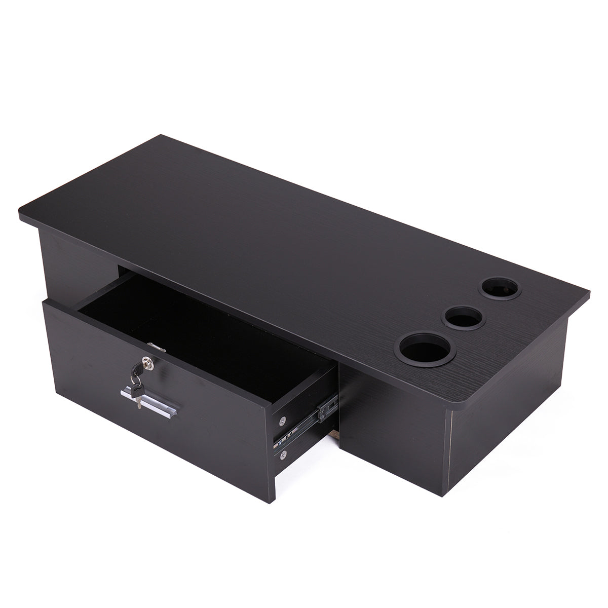 Classic Wall Mounted Styling Station with Drawer and black-particle board