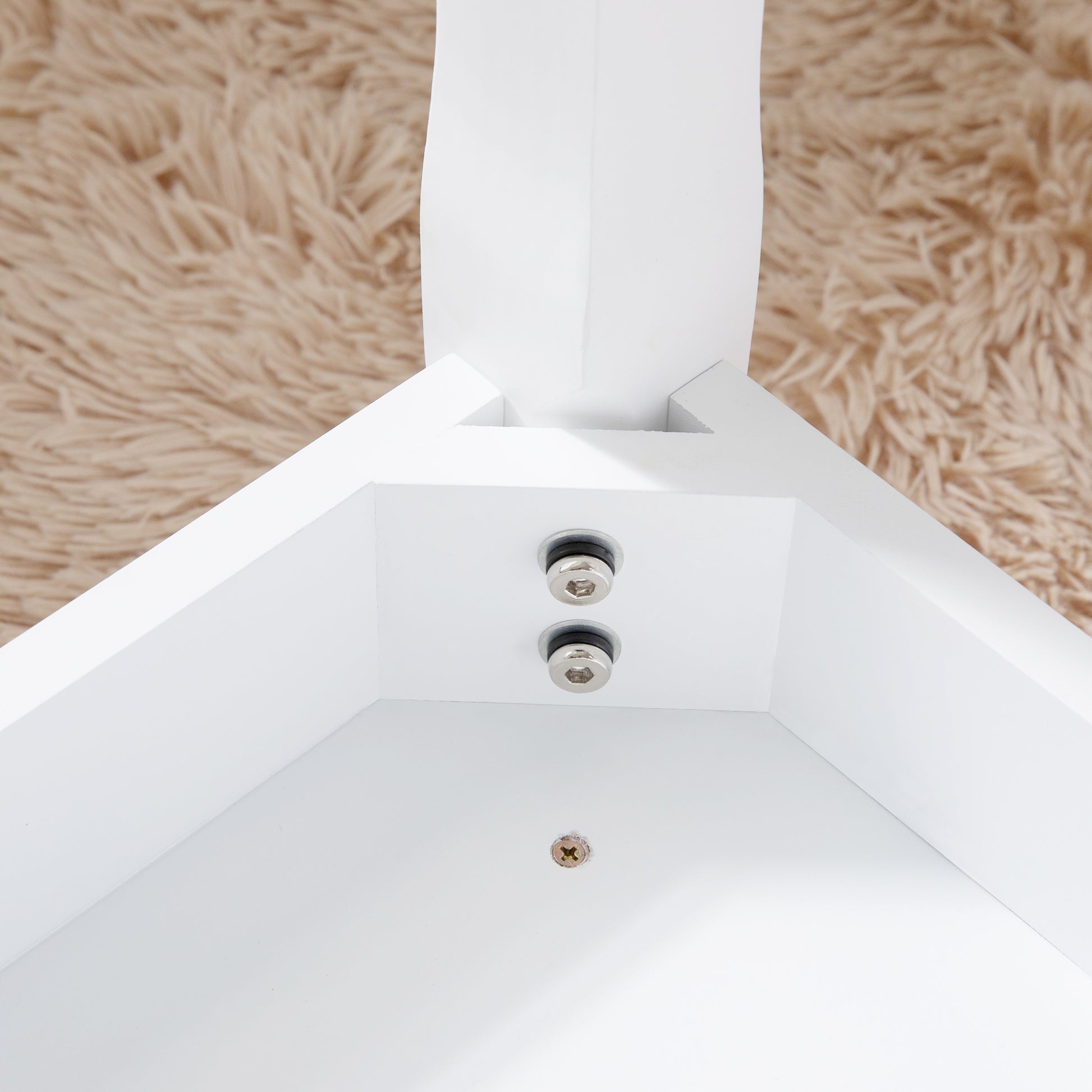 Solid Wood Square Stool White White Wood