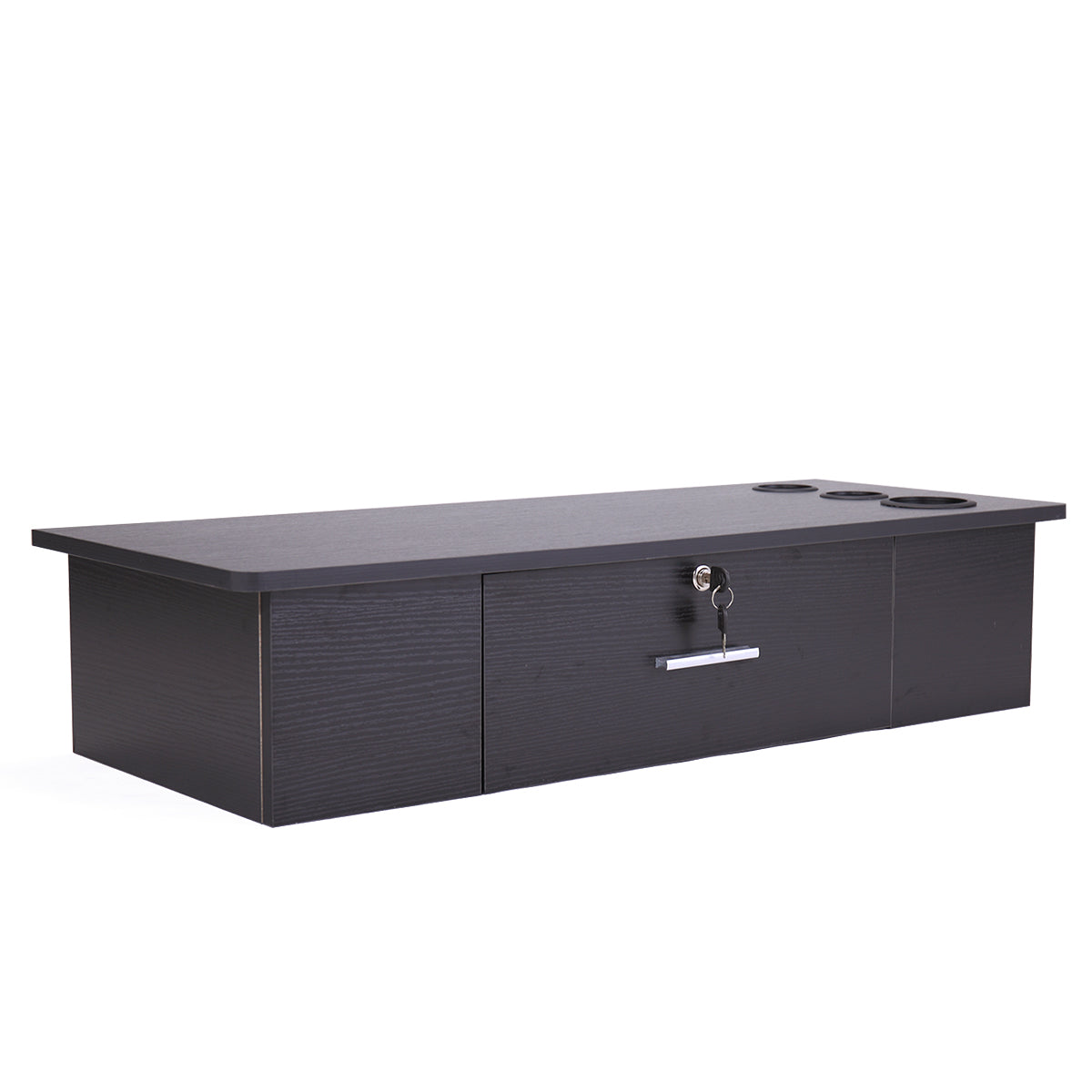 Classic Wall Mounted Styling Station with Drawer and black-particle board