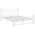 Matte White Slatted Full Platform Bed Box Spring Not Required Full White Metal Bedroom Transitional Bed Frame Metal