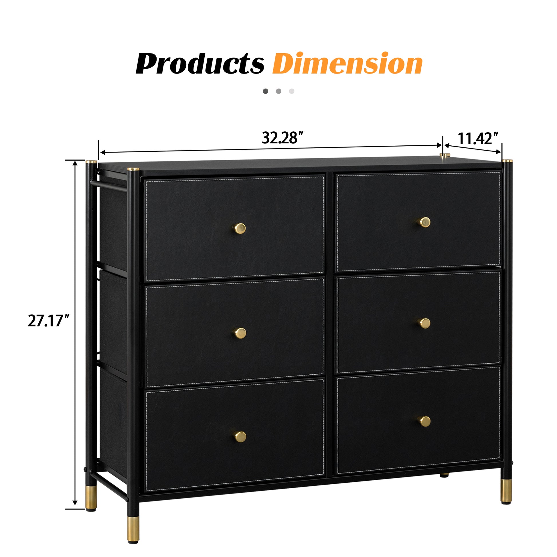 Drawer Dresser,Tall Dresser With 6 Pu Leather Front Drawers, Storage T Drawer Dresser,Tall Dresser With 6 Pu Leather Front Drawers, Storage T