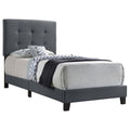 Grey Tufted Twin Panel Bed Box Spring Required Twin Grey Wood Bedroom Transitional Panel Foam Upholstered