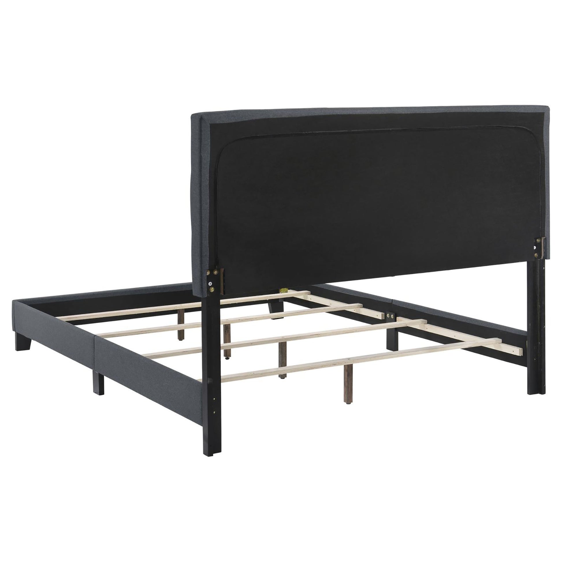 Grey Tufted Queen Panel Bed Box Spring Required Queen Grey Wood Bedroom Transitional Panel Foam Upholstered