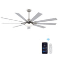 72 In Integrated Led Brushed Nickel Smart Ceiling Fan With Remote Control Brushed Nickel Plywood Metal