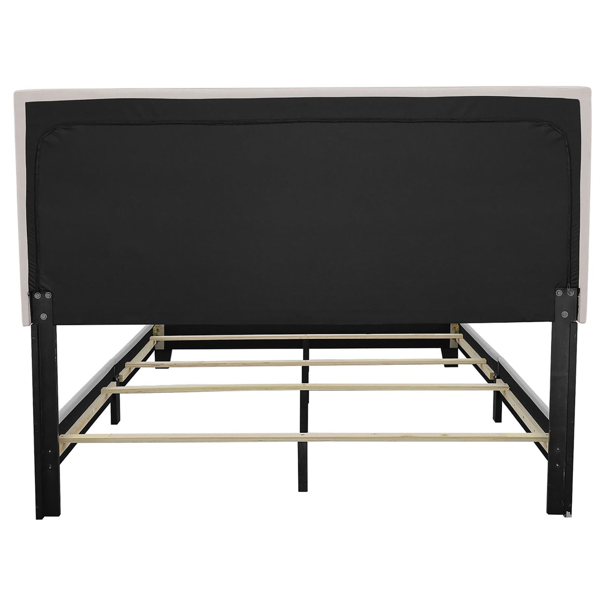 Ivory Twin Bed With Trim Box Spring Required Twin Ivory Wood Bedroom Transitional Panel Foam Upholstered