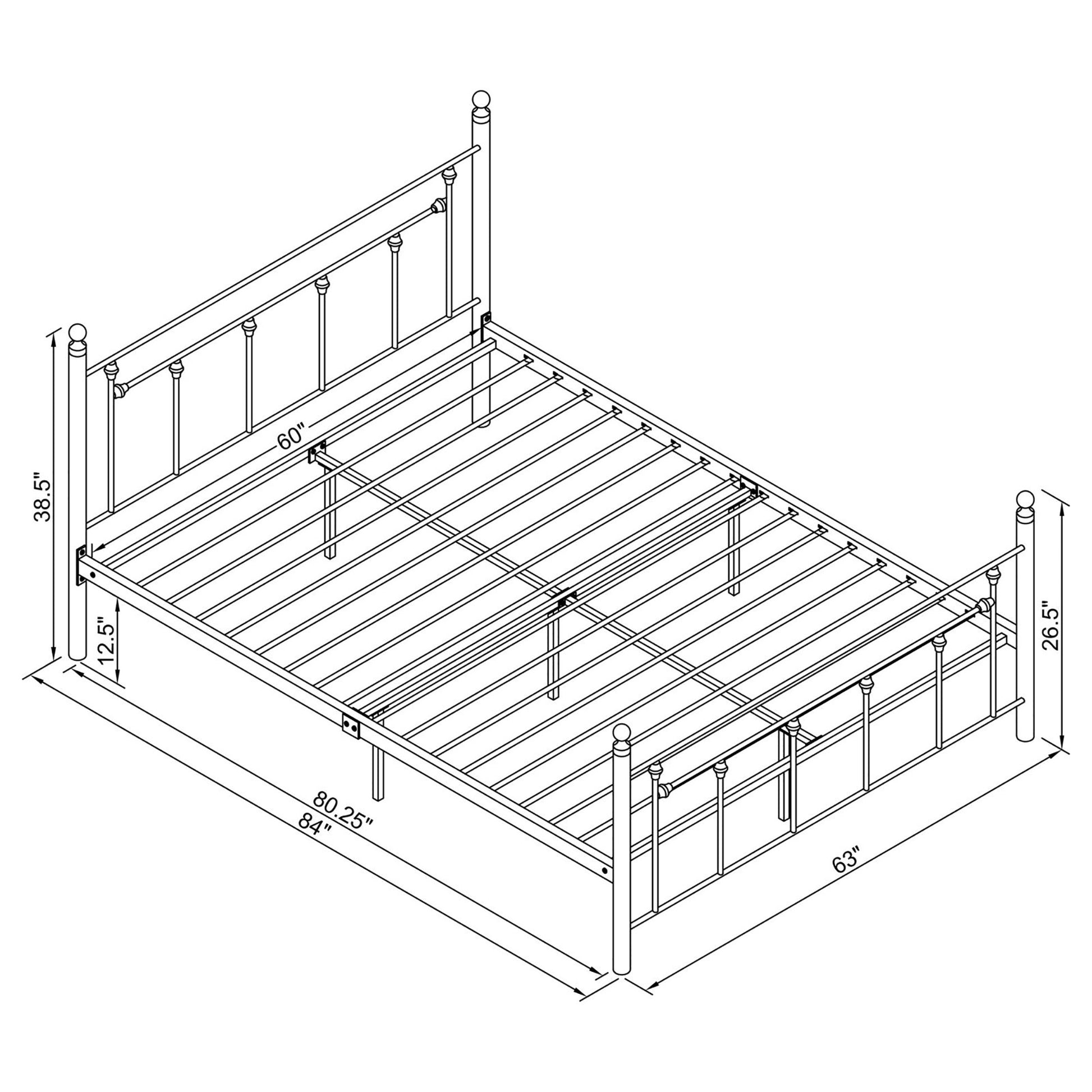 Gunmetal Slatted Queen Platform Bed Box Spring Not Required Queen Grey Metal Bedroom Transitional Bed Frame Metal